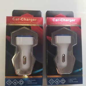 Dual Port USB Car Adaptor 2 pack